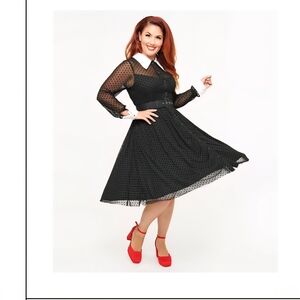 Unique Vintage Black Long Sleeve Dress